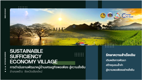 พช.พร้าว ประชาสัมพันธ์การดำเนินงานการพัฒนาหมู่บ้านเศรษฐกิจพอเพียง สู่ความยั่งยืน 